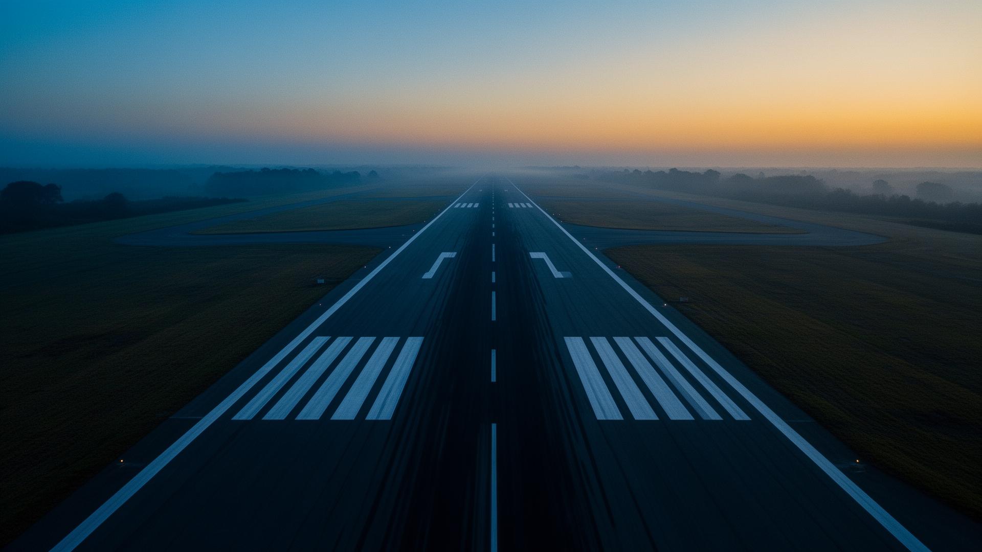 Runway at twilight